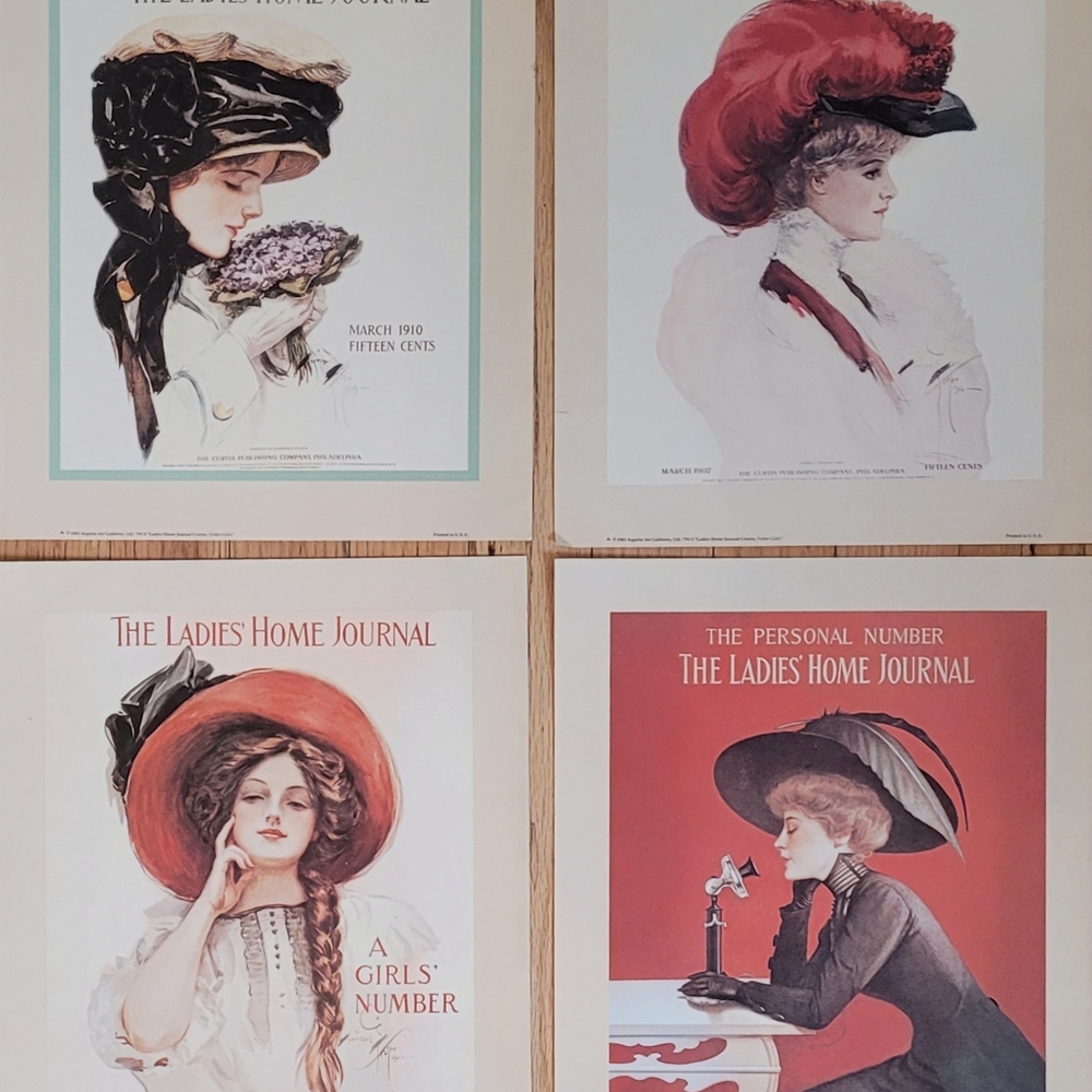 The Ladies Home Journal Red and Black Art Prints with Vintage Elegance